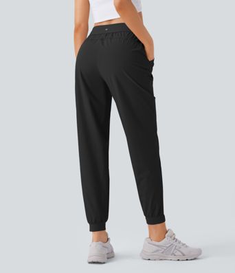 Water Repellent Wear-Resistant Mid Rise Drawstring Pockets Hiking Pile Joggers