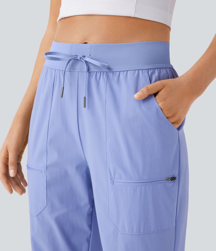 Water Repellent Wear-Resistant Mid Rise Drawstring Pockets Hiking Pile Joggers