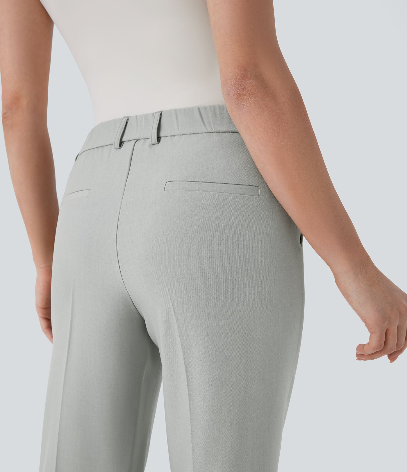 Pantalón oficina capri tiro medio bolsillo lateral