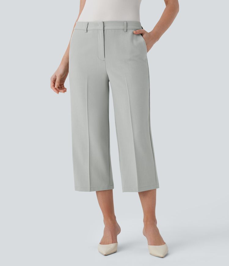 Mid Rise Side Pocket Capri Work Pants