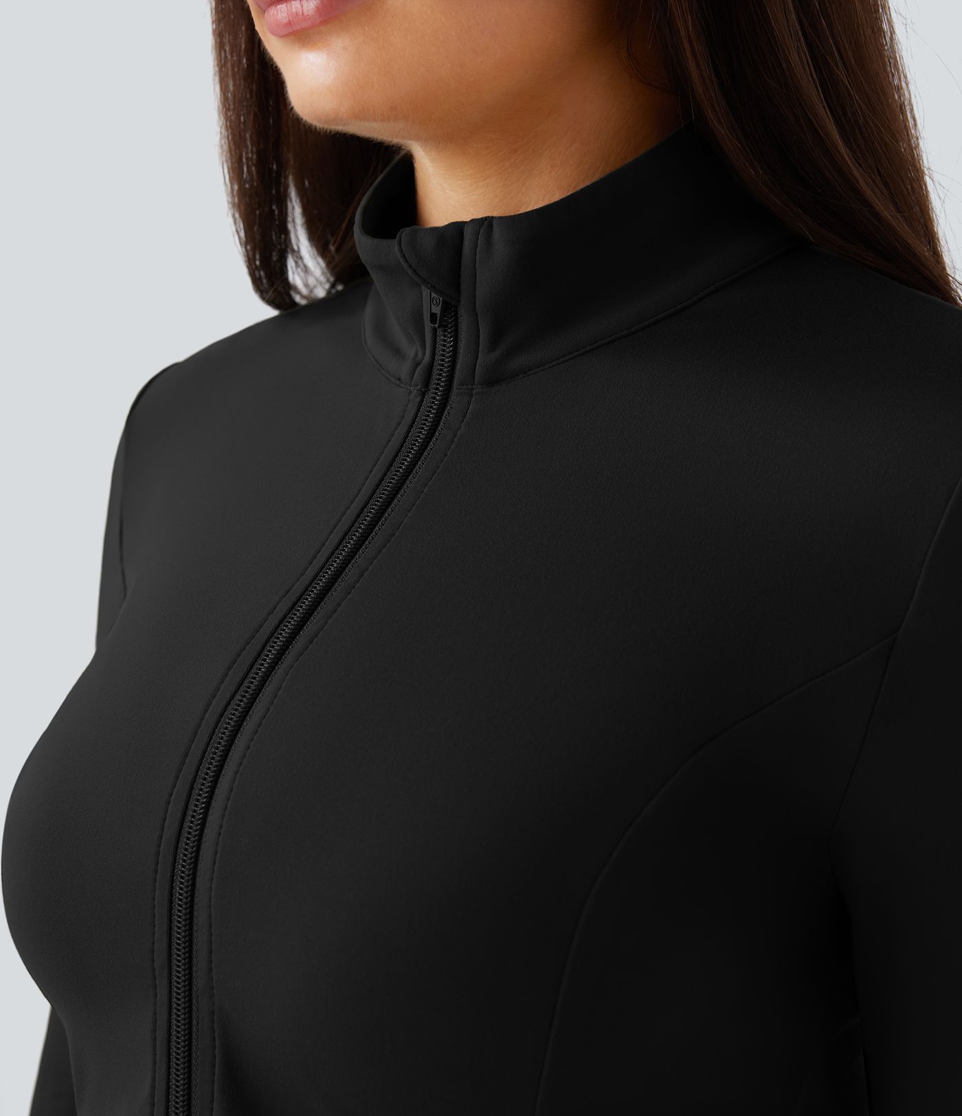 Softlyzero™ Stand Collar Thumb Hole Pockets Pleated Zipper Slim Equestrian Horse Riding Jacket-UPF50+