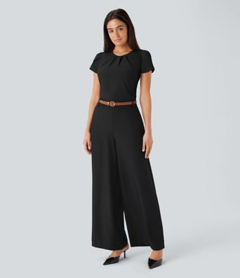 Breezeful™ Round Neck Short Sleeve Keyhole Back Quick Dry Work Top Breezeful™ Round Neck Short Sleeve Keyhole Back Quick Dry Work Top