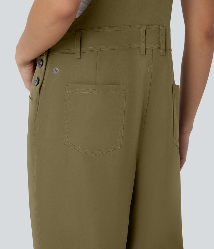 Lässiger Cargo-Overall mit mehreren Taschen und verstellbaren Trägern