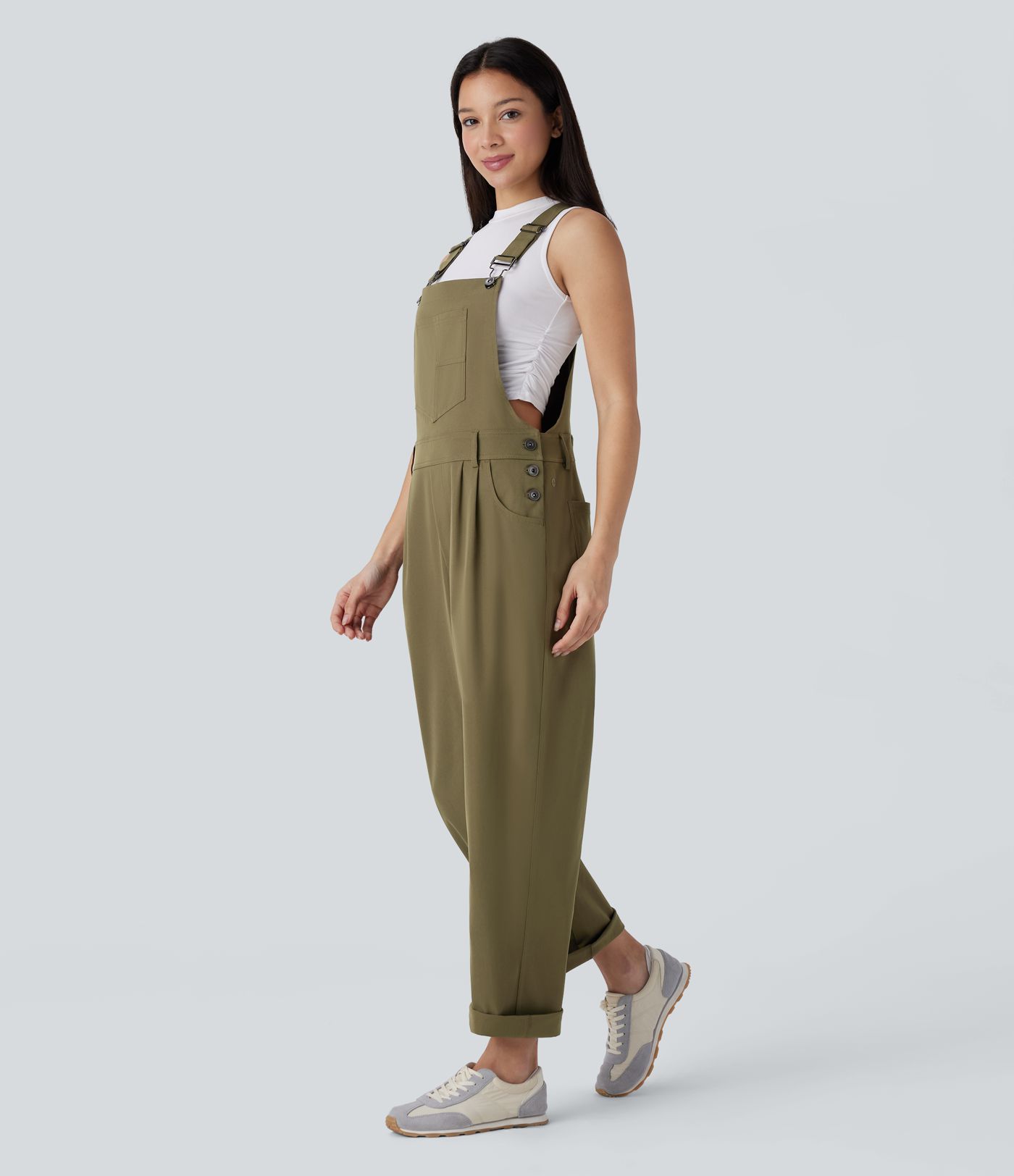 Lässiger Cargo-Overall mit mehreren Taschen und verstellbaren Trägern