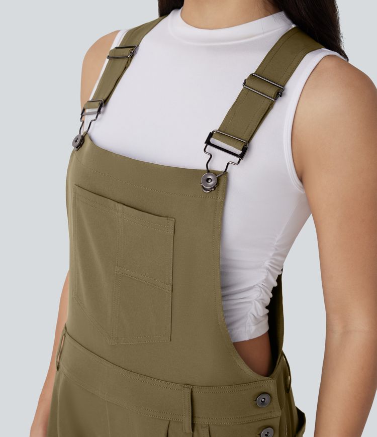 Lässiger Cargo-Overall mit mehreren Taschen und verstellbaren Trägern