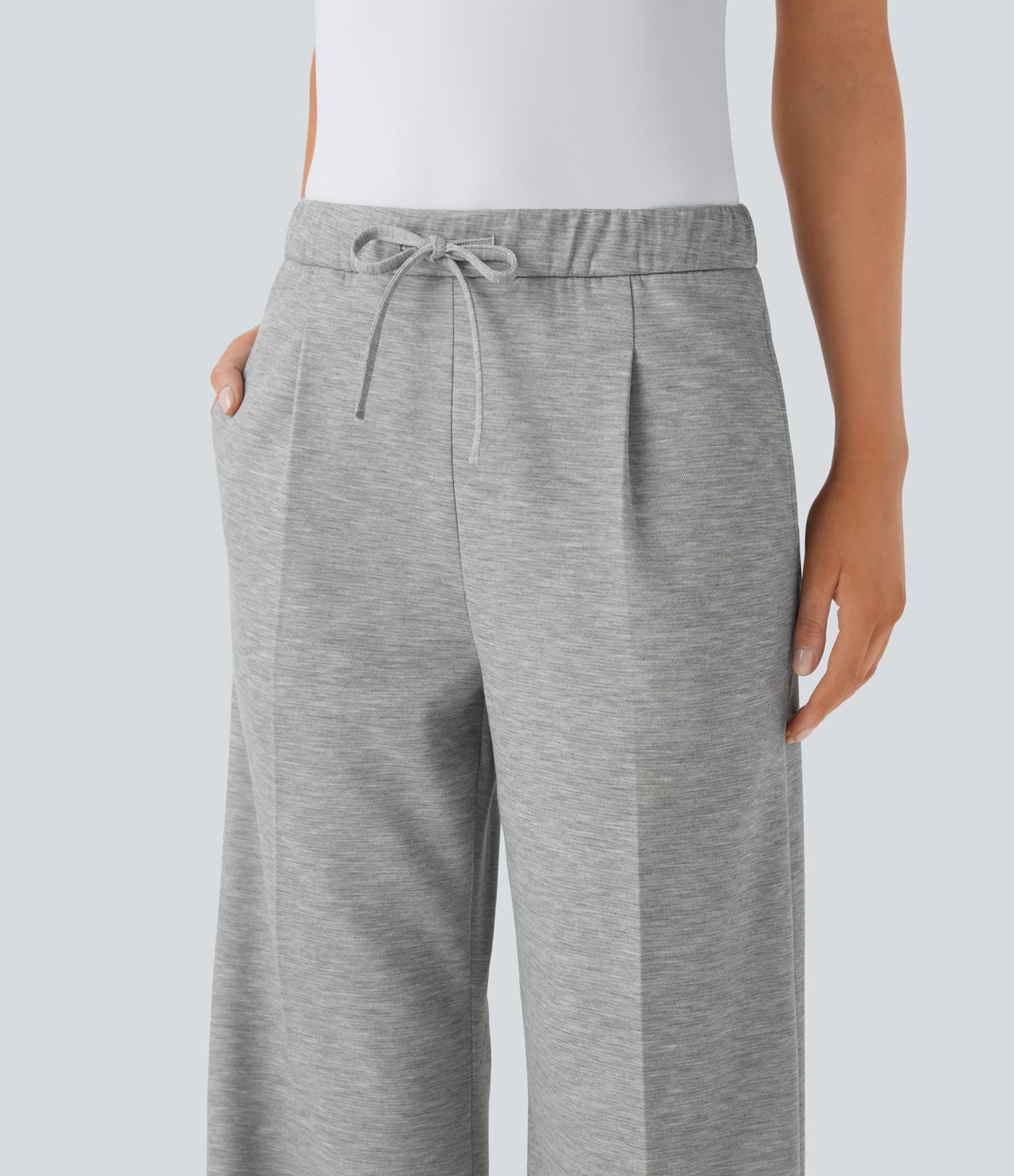 Mid Rise Drawstring Pocket Straight Leg Work Pants