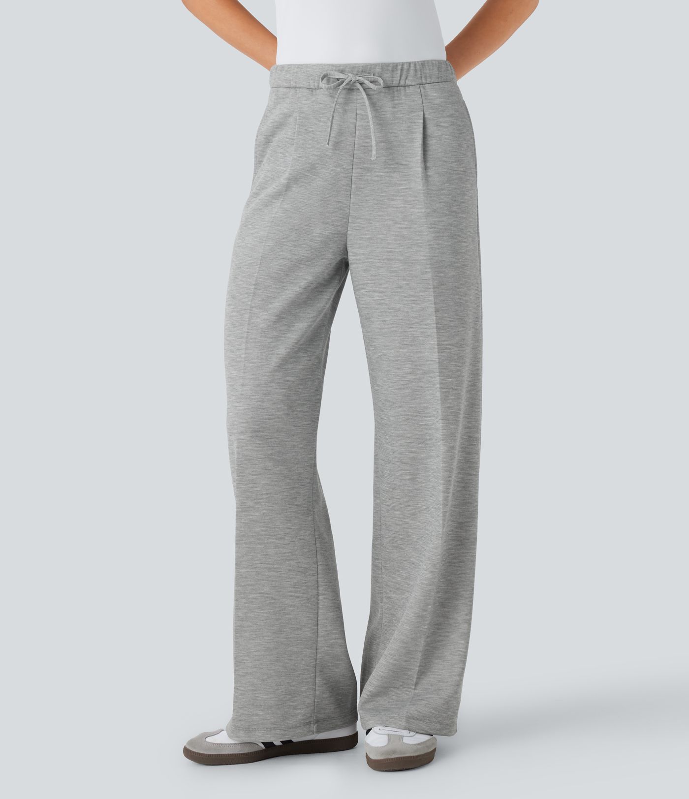Mid Rise Drawstring Pocket Straight Leg Work Pants
