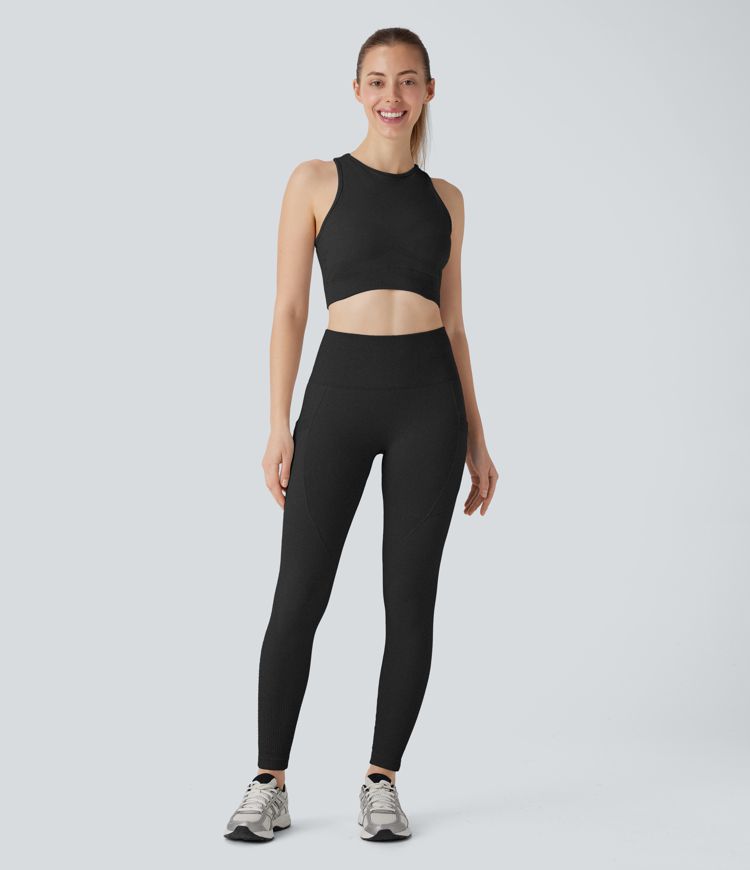 Seamless Flow High Waisted Tummy Control Butt Lifting Pocket Yoga Leggings