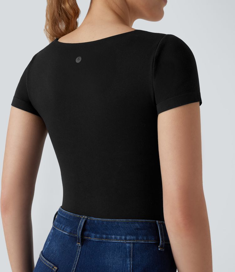 OneForm Seamless Flow U Neck 2-in-1 Skinny Lounge Top