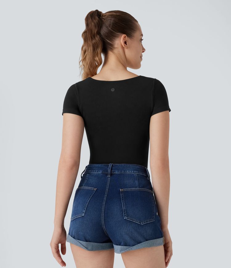 OneForm Seamless Flow U Neck 2-in-1 Skinny Lounge Top