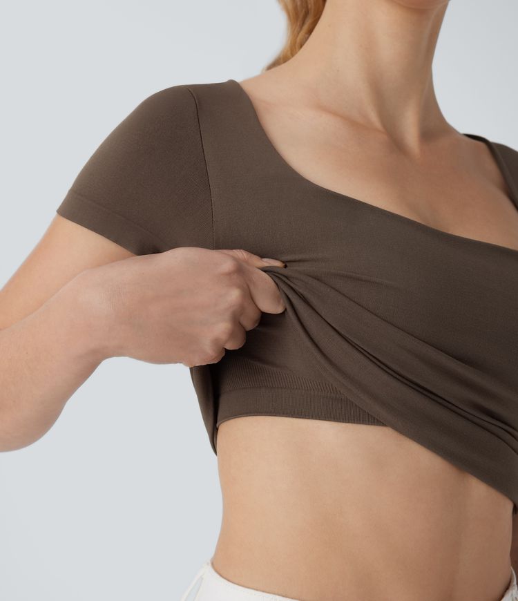 Seamless Flow U Neck 2-in-1 Skinny Lounge Top