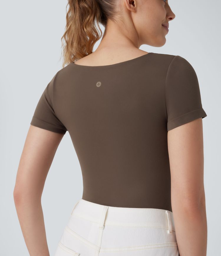 Seamless Flow U Neck 2-in-1 Skinny Lounge Top