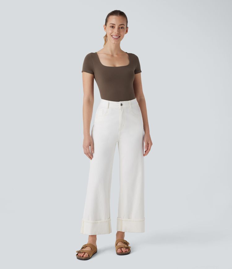 Seamless Flow U Neck 2-in-1 Skinny Lounge Top