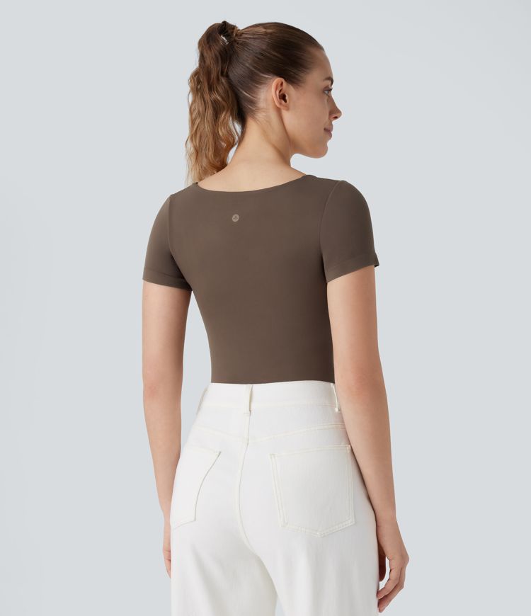 Seamless Flow U Neck 2-in-1 Skinny Lounge Top