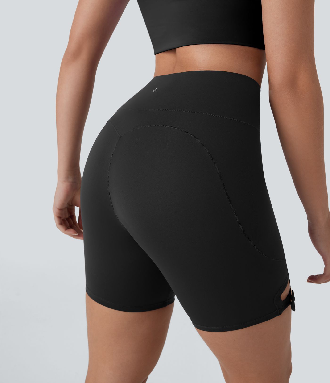 SoftlyZero™ Airy High Waisted Pocket Adjustable Buckle Cool Touch Dance Biker Shorts 7''