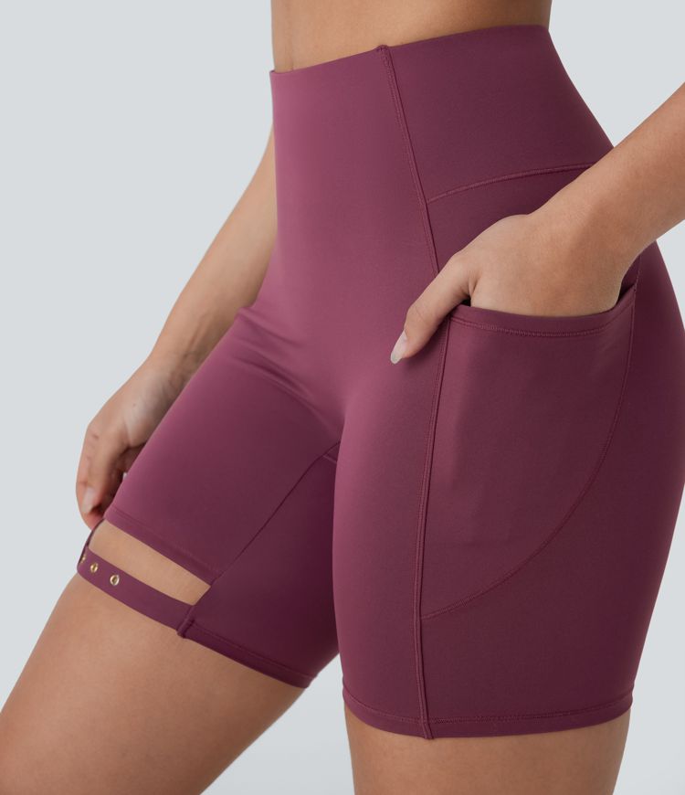 Softlyzero™ Airy, hoch taillierte Bikershorts mit Seitentasche und verstellbarer Schnalle, Cool Touch, 17,8cm