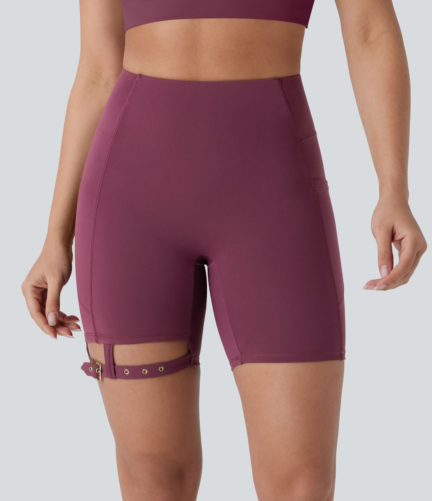 Softlyzero™ Airy, hoch taillierte Bikershorts mit Seitentasche und verstellbarer Schnalle, Cool Touch, 17,8cm