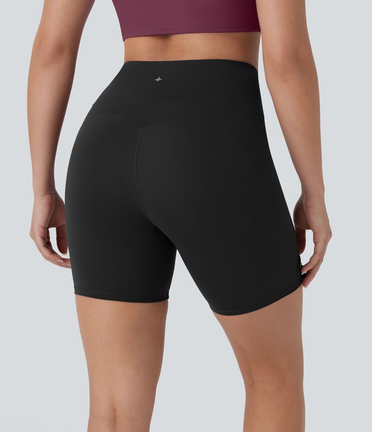 SoftlyZero™ Airy High Waisted Pocket Adjustable Buckle Cool Touch Dance Biker Shorts 7''