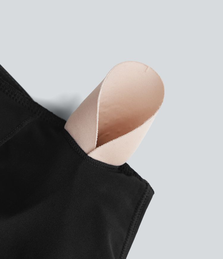 Breezeful™ Cut Out Contrast Mesh Pleated Hem 2 Piece Set Pocket Mini Quick Dry Dance Active Tank Dress