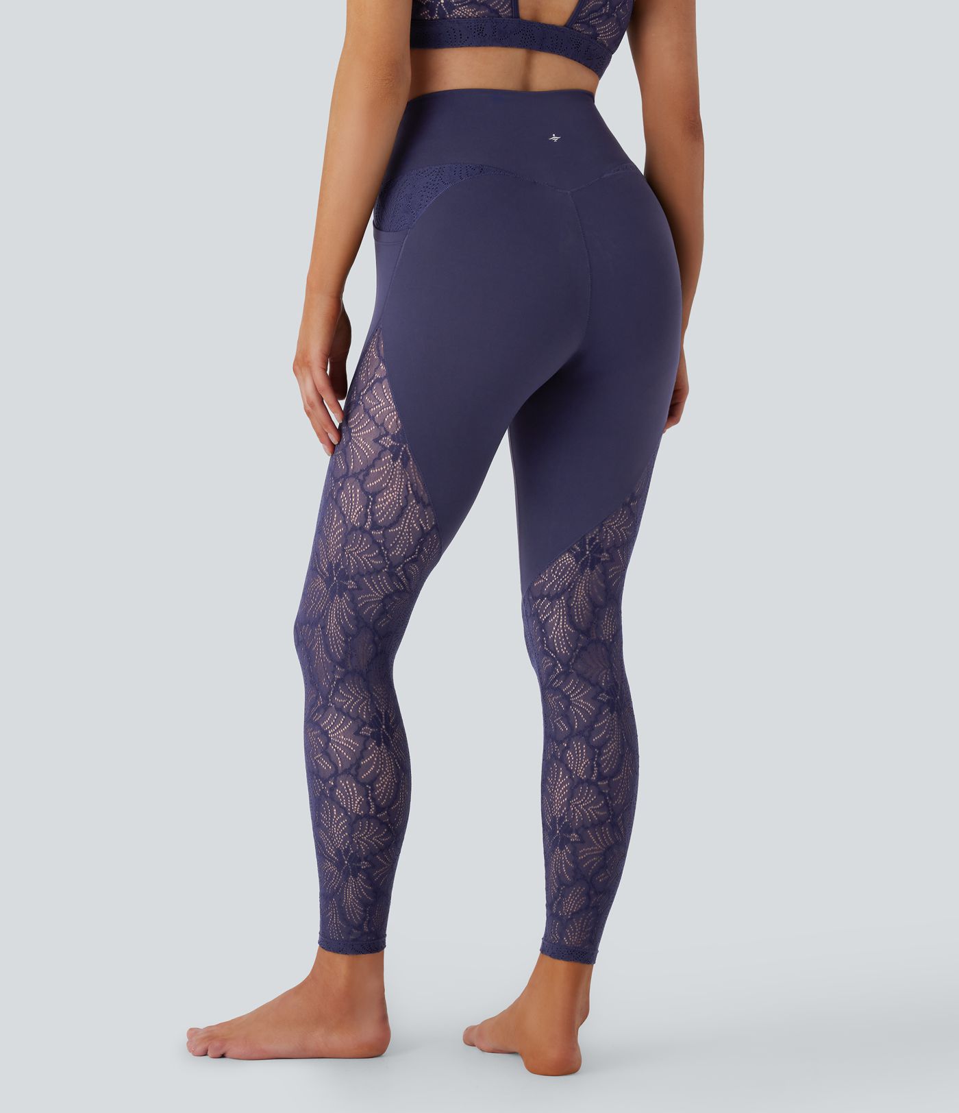 SoftlyZero™ Augsta vidukļa Crossover kabatas kontrastveida mežģīņu 7/8 Joga legingi - UPF50+