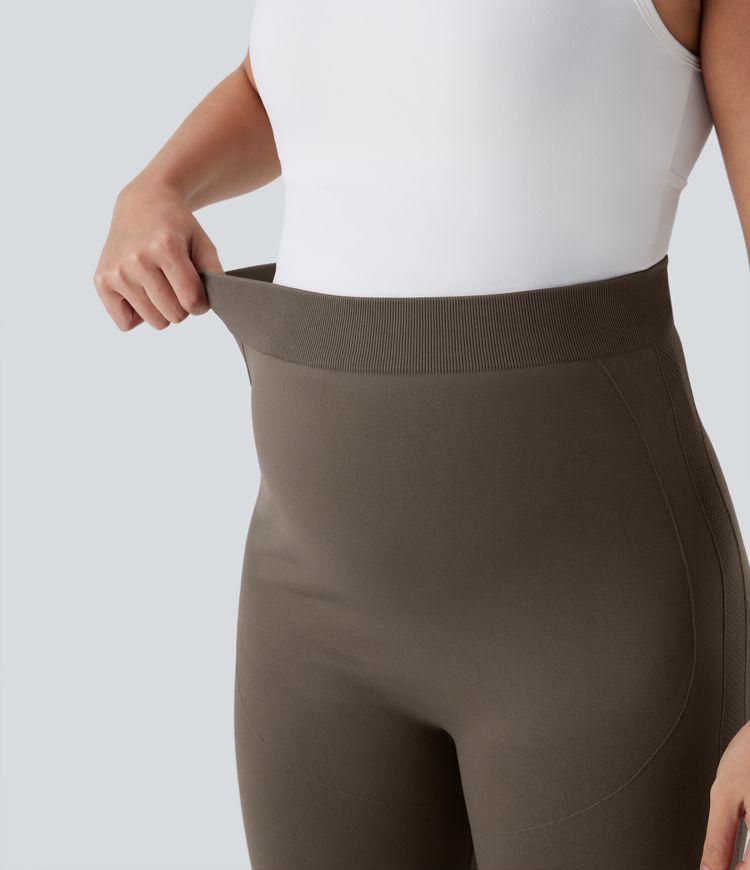 Seamless Flow Super High Waisted 7/8 Yoga Maternity Leggings