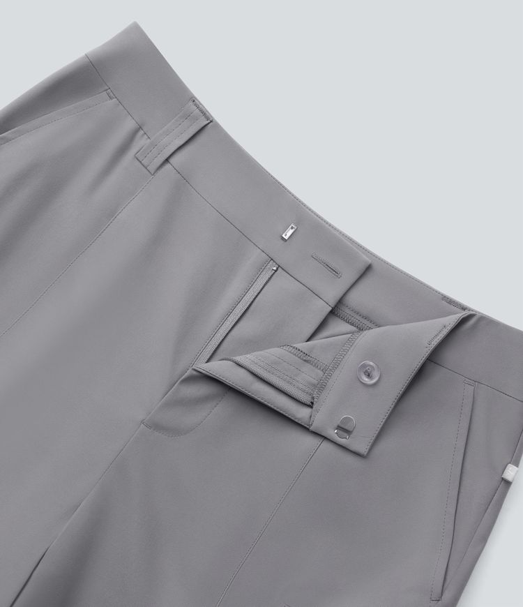 Water Repellent Mid Rise Multiple Pockets Twill Golf Cargo Shorts-Golf Tee Pocket