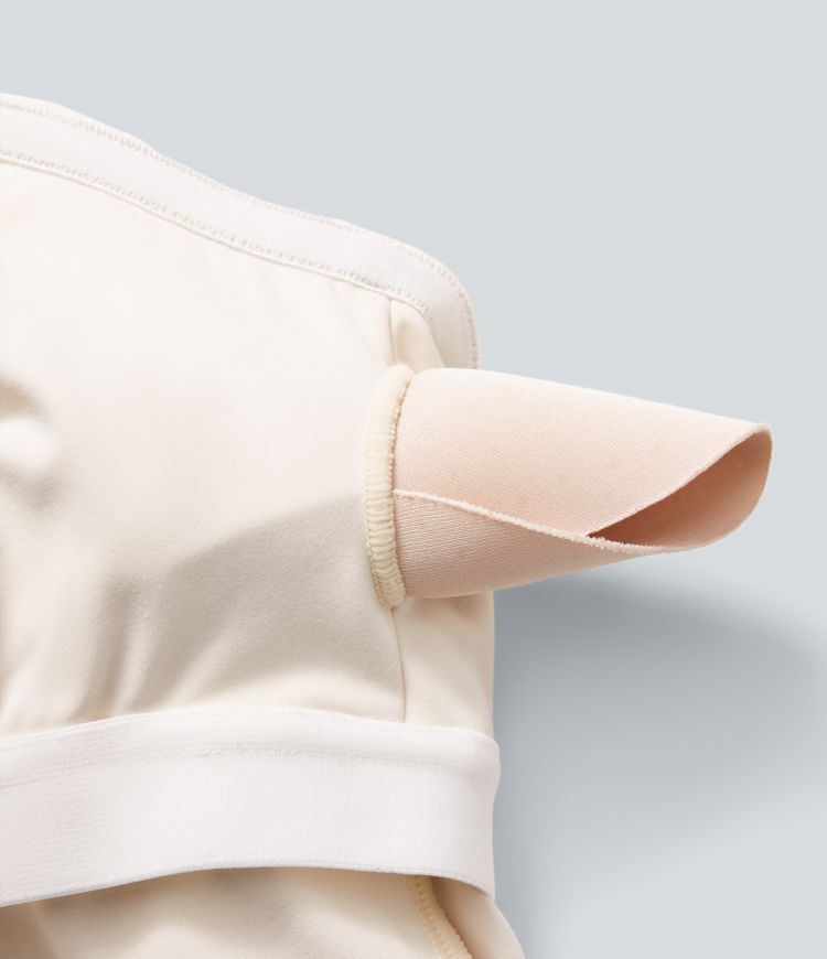 Softlyzero™ Plush Robe de danse courte 2 pièces à manches longues avec résille contrastée et poche latérale