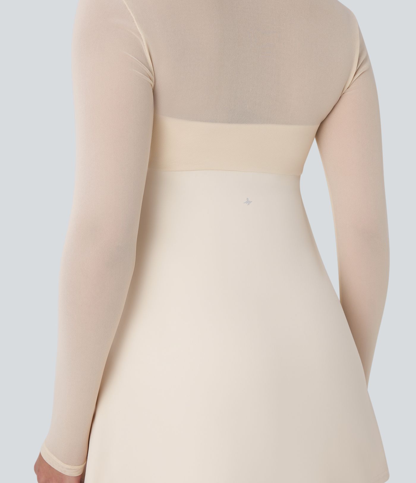 Softlyzero™ Plush Robe de danse courte 2 pièces à manches longues avec résille contrastée et poche latérale