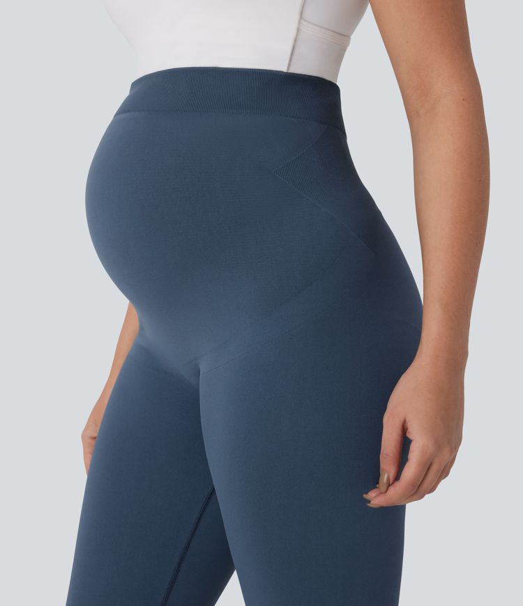 Seamless Flow Super High Waisted 7/8 Yoga Maternity Leggings
