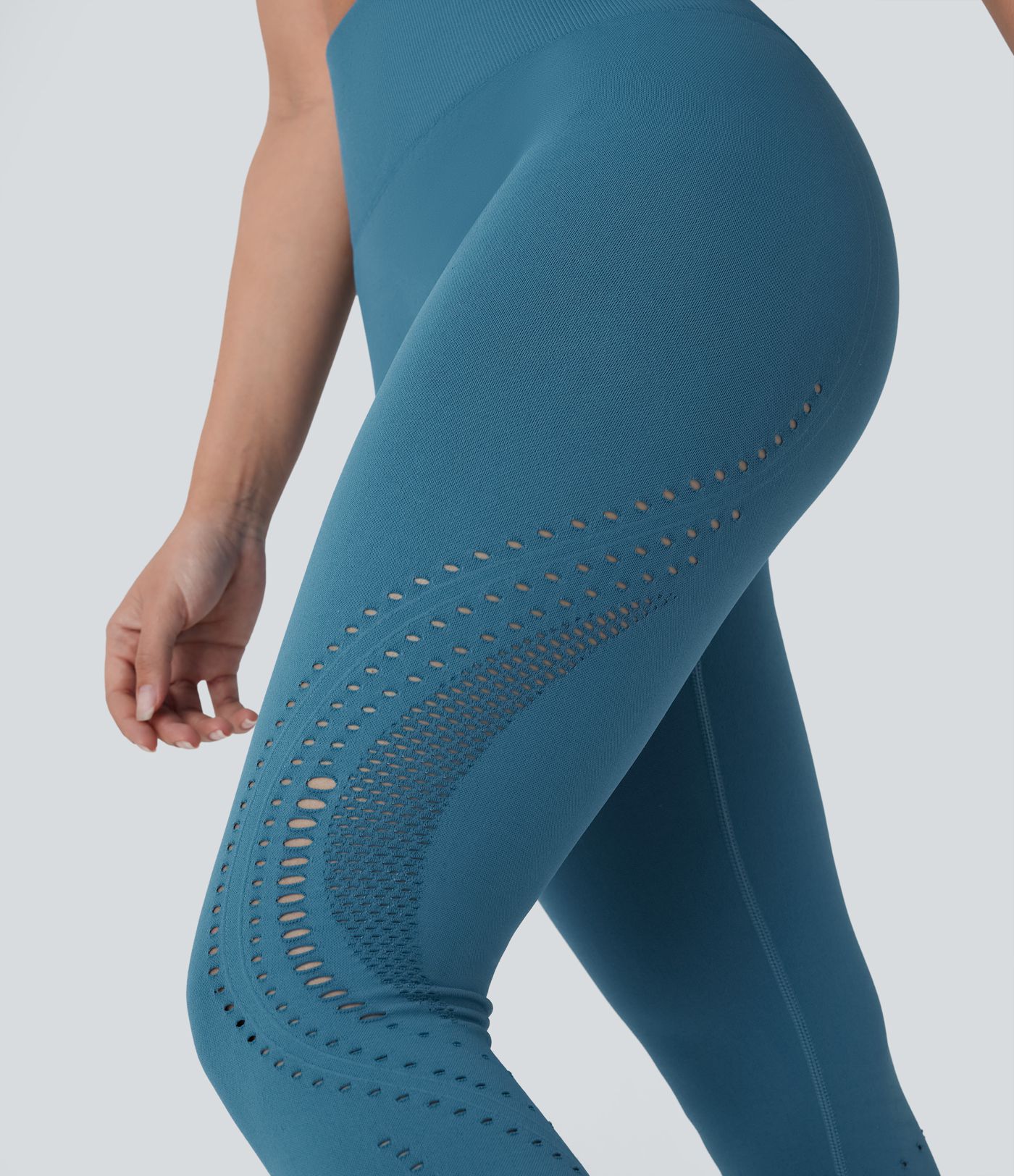 OneForm Seamless Flow High Waisted Perforated 7/8 Yoga Leggings