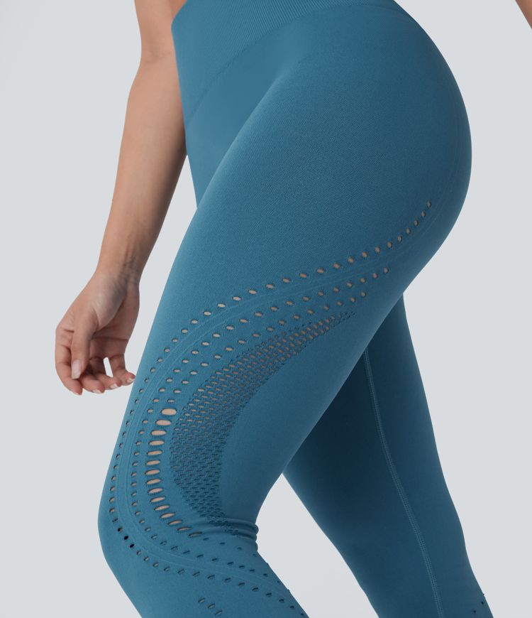 OneForm Seamless Flow High Waisted Perforated 7/8 Yoga Leggings