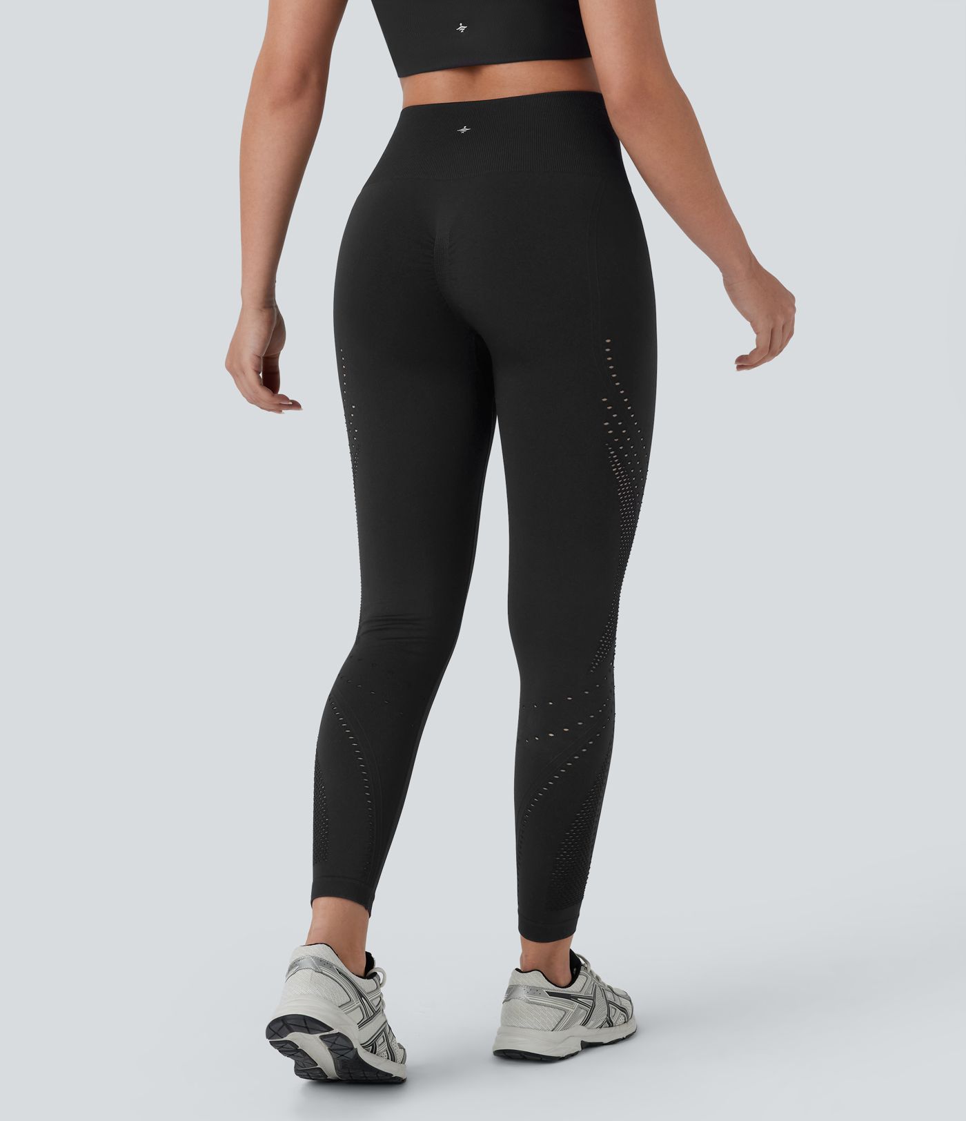 Seamless Flow High Waisted Perforated 7/8 Yoga Leggings