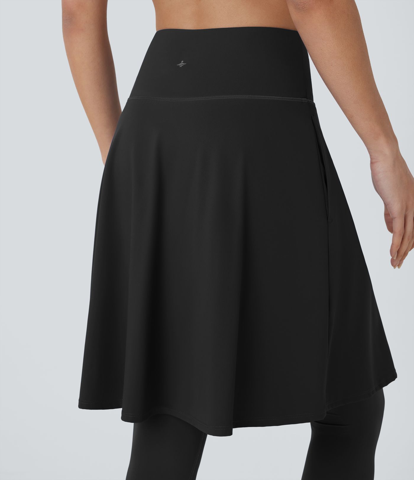 SoftlyZero™ Airy High Waisted Pocket 2-in-1 Cool Touch Flare Yoga Skirt with Capri Leggings