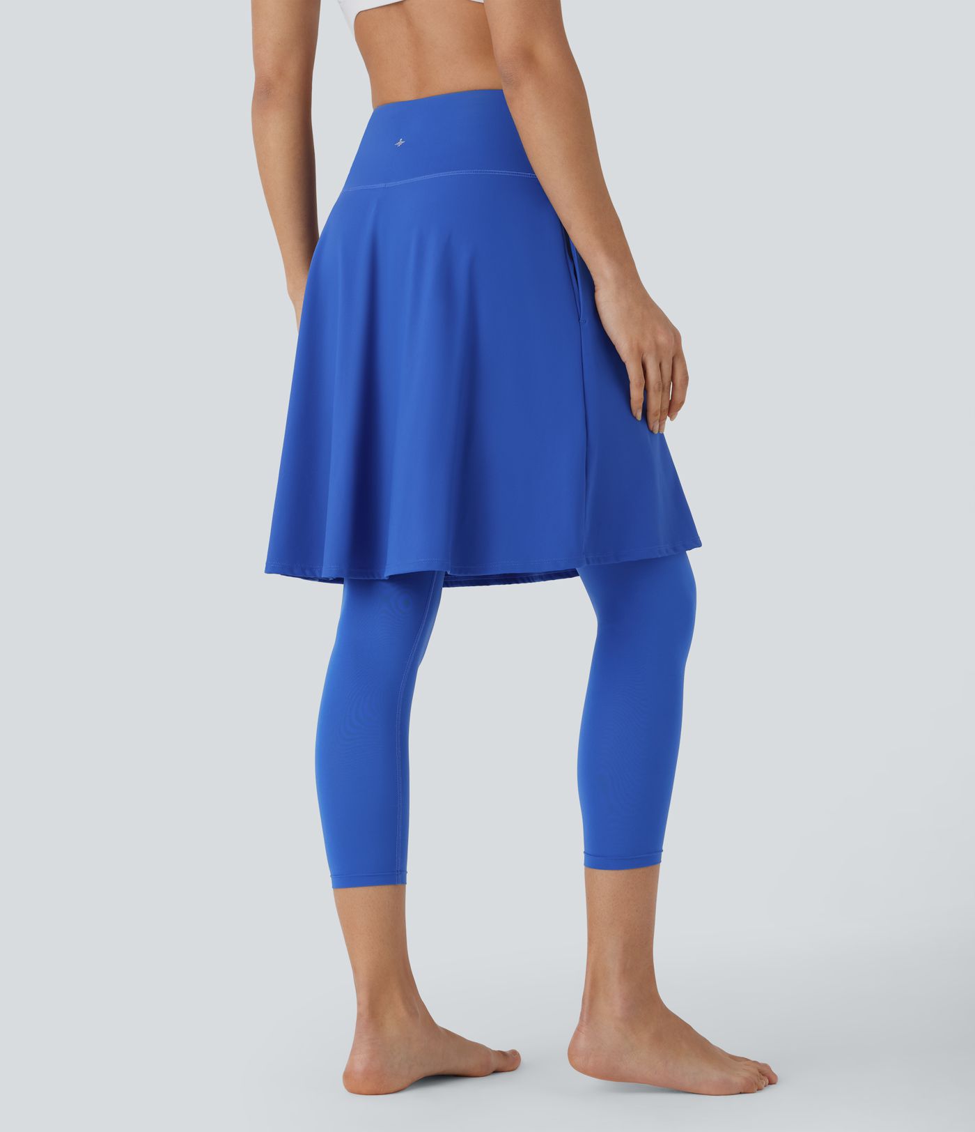 Softlyzero™ Airy - 2-in-1 Capri-Leggings mit Rock, hohem Bund, Seitentaschen und Cool-Touch