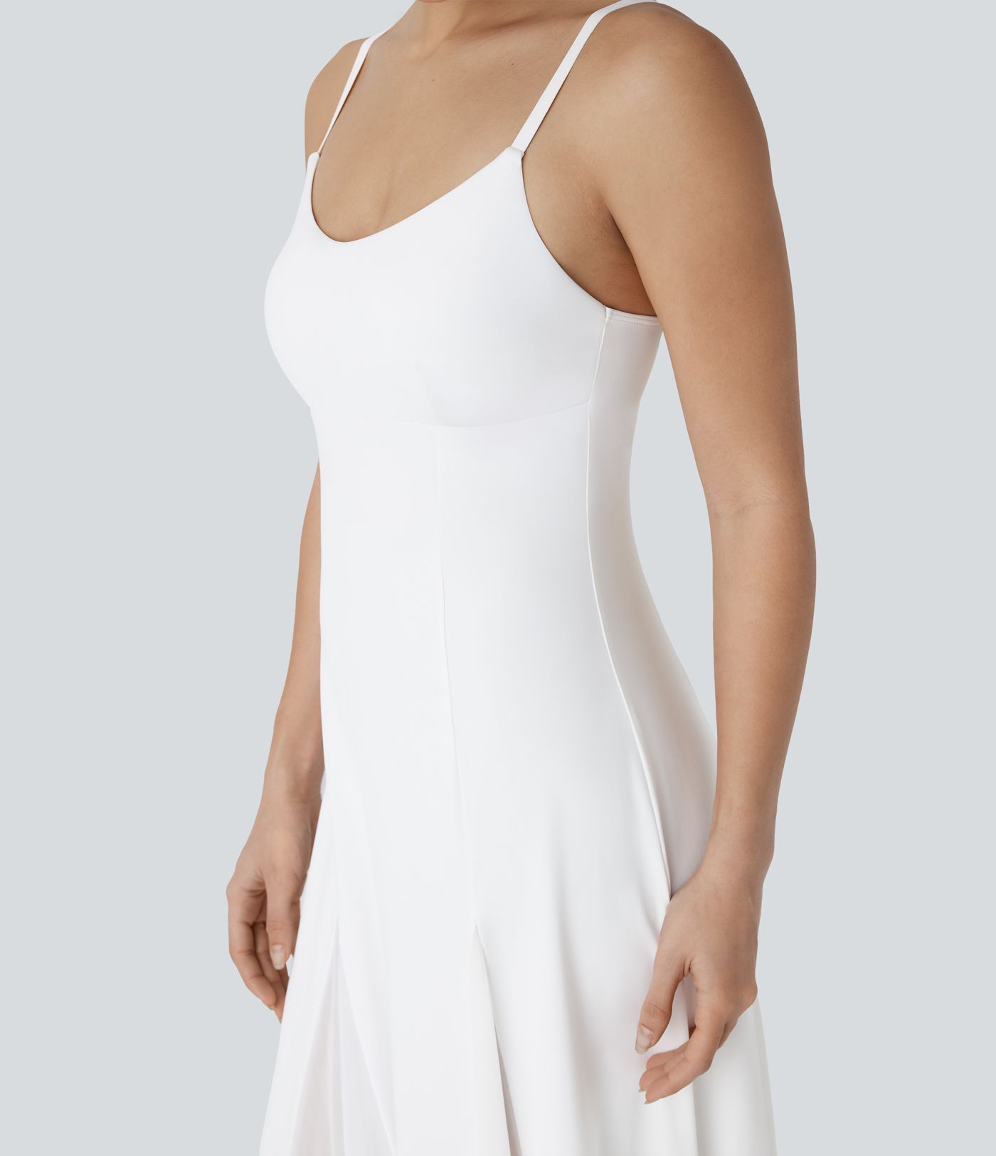 Contrast Mesh Maxi Flowy Slip Dress