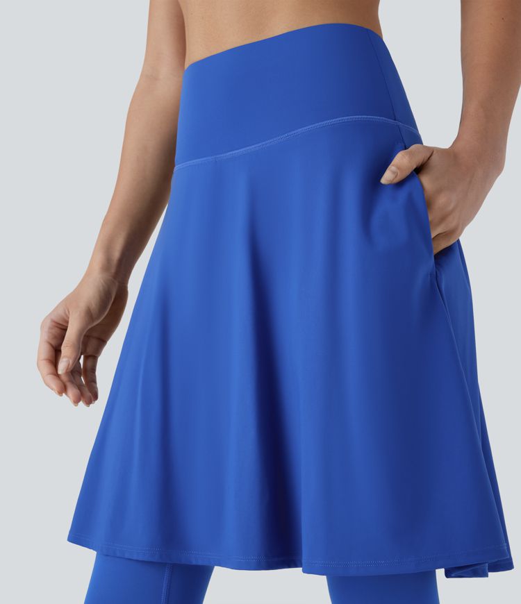 Softlyzero™ Airy - 2-in-1 Capri-Leggings mit Rock, hohem Bund, Seitentaschen und Cool-Touch