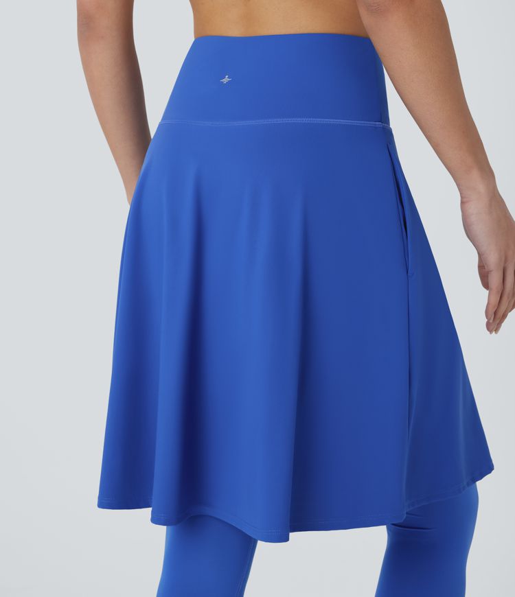 Softlyzero™ Airy - 2-in-1 Capri-Leggings mit Rock, hohem Bund, Seitentaschen und Cool-Touch