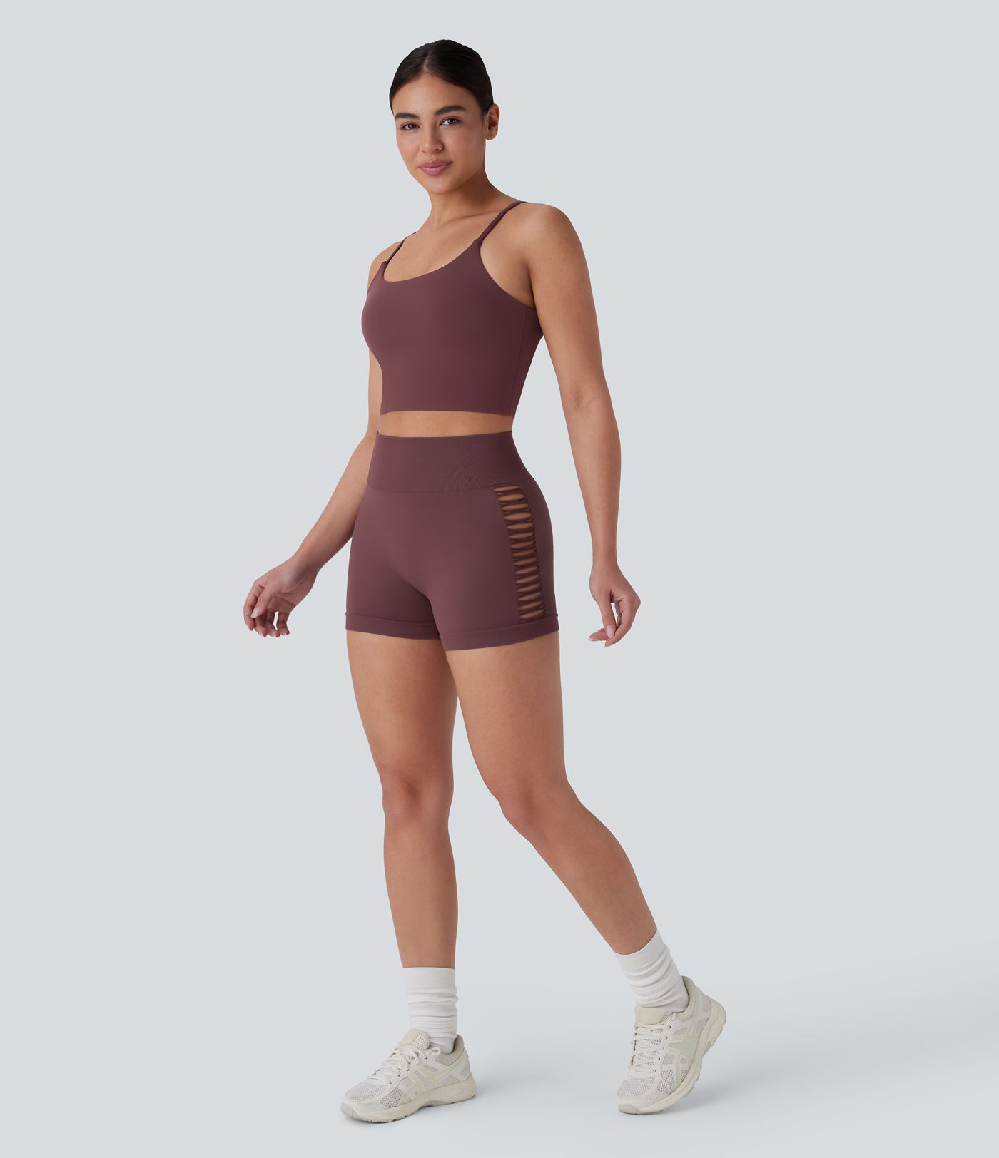 OneForm - Yoga-Shorts mit hohem Bund, Cut-Out-Design und nahtlosem Flow - 7,6 cm