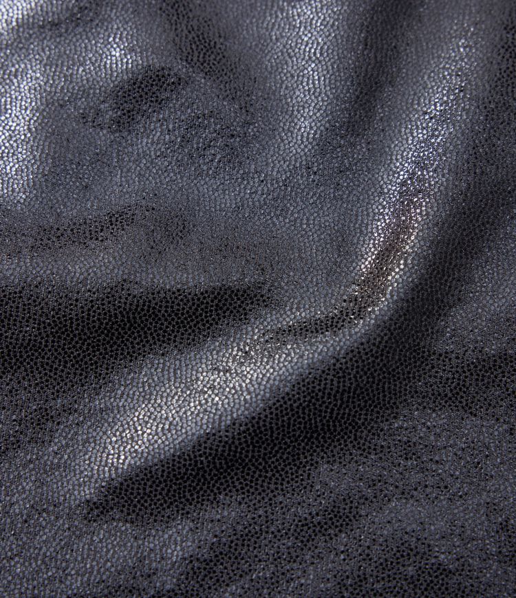 SoftlyZero™ Faux Leather High Waisted Zipper Pocket Bodycon Metallic Foil Print Stretchy Mini Casual Skirt