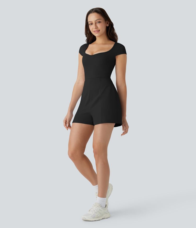 SoftlyZero™ Airy U Neck Cap Sleeve Pocket Cool Touch Yoga Jumpsuit-Easy Peezy