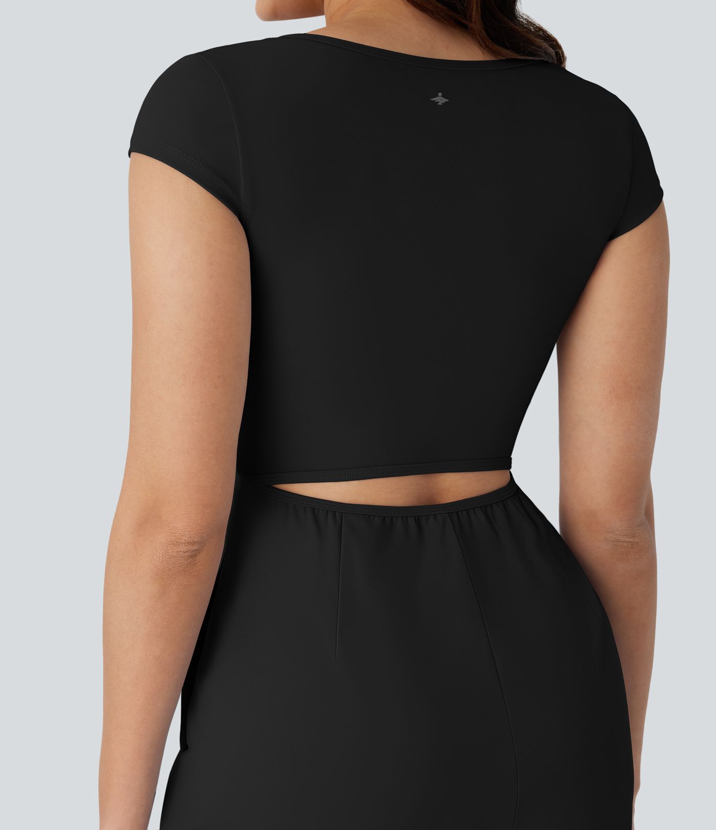 SoftlyZero™ Airy U Neck Cap Sleeve Pocket Cool Touch Yoga Jumpsuit-Easy Peezy