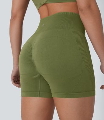 Pantalón corto yoga tiro alto sin costura 4 pulgada