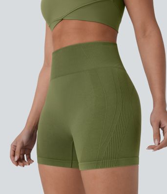 Pantalón corto yoga tiro alto sin costura 4 pulgada