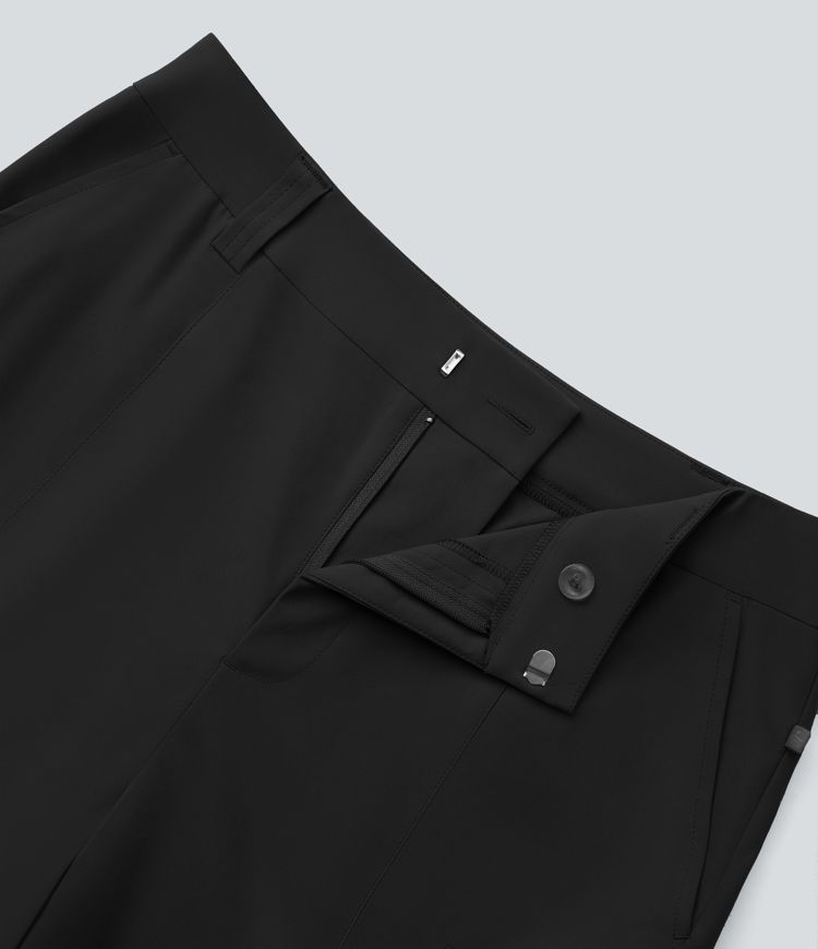 Water Repellent Mid Rise Pockets Twill Golf Cargo Shorts-Golf Tee Pocket