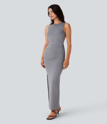 Robe Longue Moulante Sans Manches