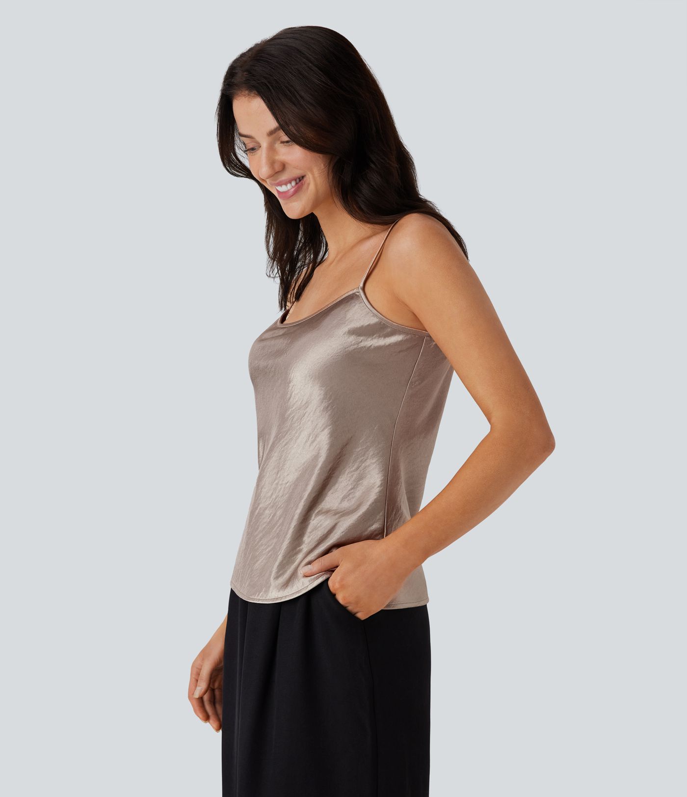 Camisola oficina satén tirante ajustable