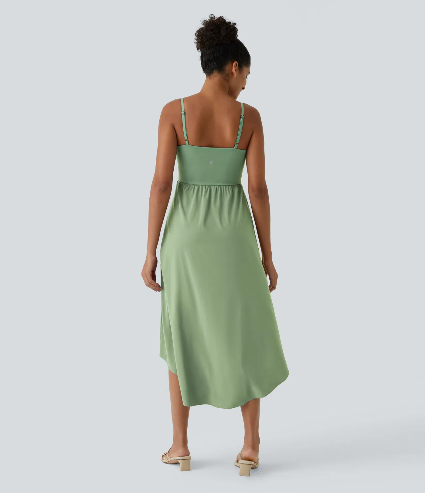 Breezeful™ Backless High Low 2-Piece Side Pocket Flowy Midi Quick Dry Casual Dress