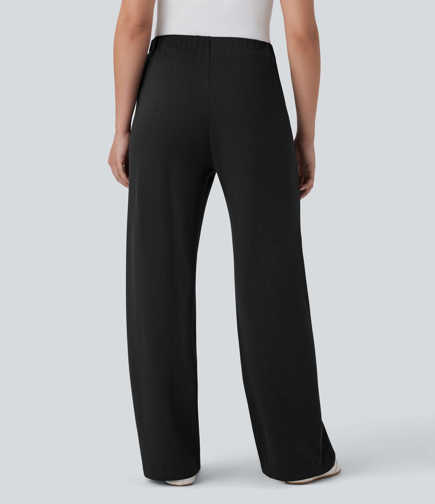 High Waisted Pocket Straight Leg Work Pants