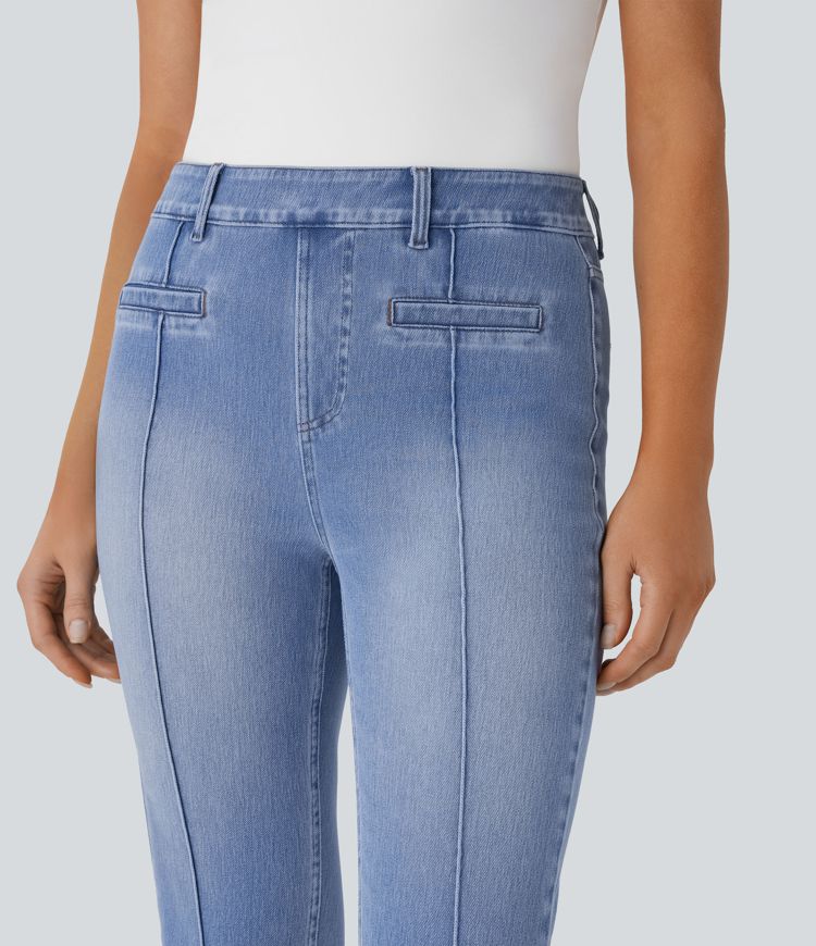 Halara Flex™ High Waisted Pocket Washed Pedal Pusher Casual Jeans