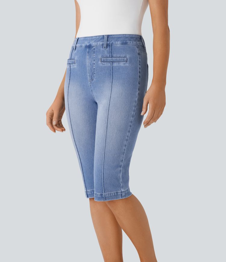 Halara Flex™ High Waisted Pocket Washed Pedal Pusher Casual Jeans